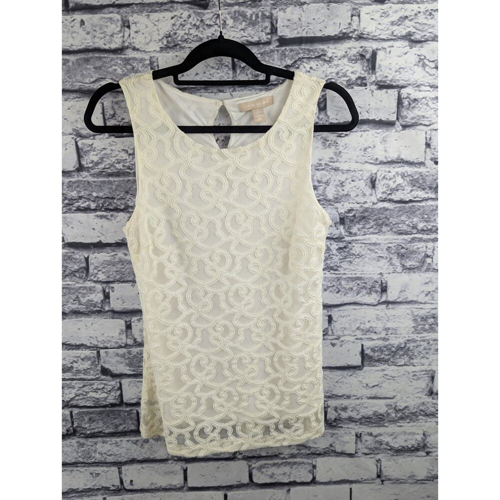Banana Republic Ivory Lace Tank Top